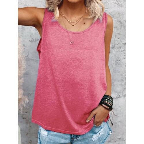 Sleeveless t Shirt Women Top Summer Tees Vest O Neck Solid t Shirt Female Casual Ladies Top Tees Loose Vest Girls tShirts