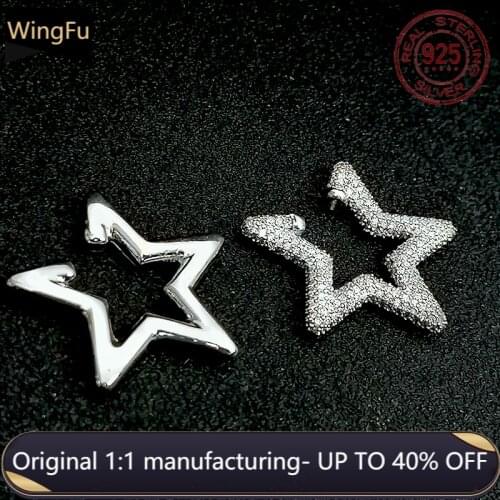 S925 sterling silver women inlaid zircon star silver ear clip fashion monaco jewelry gift