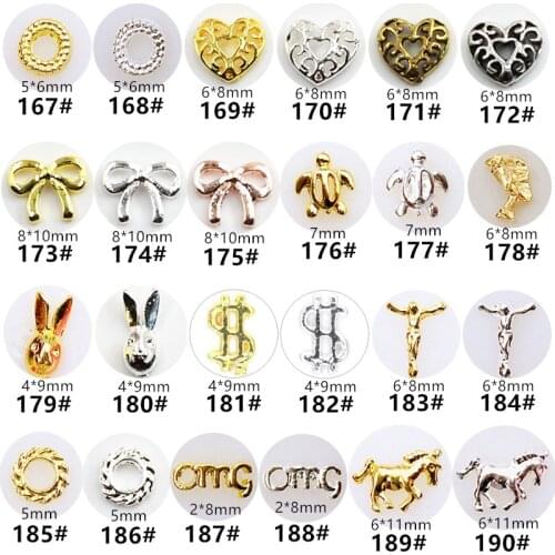 100pcs/pack Kawaii 3D Nail Parts Korean Alloy Heart Rabbit Nail Art Accessories Charm Nail Decorations Supplies