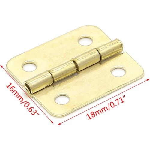 10x Kitchen Cabinet Door 4 Holes Drawer Hinges Jewelry Box Furniture 18x16mm New