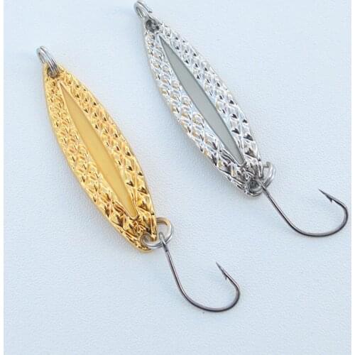 Fishing Spoon Lures 2pcs Luminous Leech Trout Small Fishing Spoons Single Hook Metal Fishing Artificial Bait 2.5g 3.5g