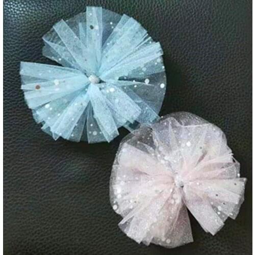 2019 New Pet Big Bow Dog Round light sequins mesh princess butterfly Hairpin Material Jewelry Accessories 20pcs/lot