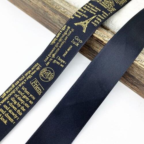 25mm Printed Word Color Ribbon Flowers Gift Wrapping Bow Decoration Handmade Diy #RoLi