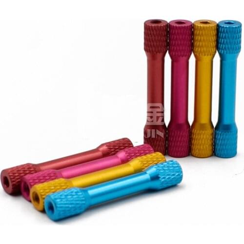 2pcs M3 matte double head mesh grain through hole ultralight aluminium tube aircraft model rack accessories screws color