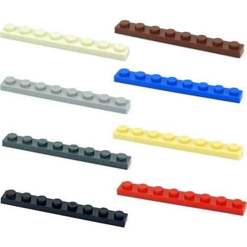 50pcs 1x8 DIY Building Blocks Assembles Particles Thin Figures Bricks Educational Creative Size Compatible With 3460 Toys