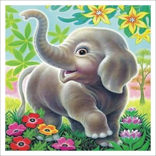 5D DIY diamond painting cross stitch animal elephant square diamond embroidery home decoration mural gift T399