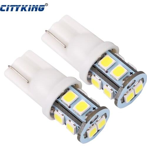 Free Shipping 100pcs Car T10 led 10smd 2835 SMD Car Bulb Car Auto LED T10 10led 194 W5W 168 Wedge Door Instrument Side Bulb Lamp
