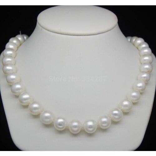 Free shopping! Special price 11-12mm AAA white Natural pearl necklaces 16"Long