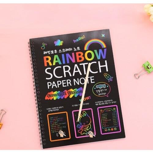 Magic Scratch Art Doodle Drawing Board Notebook DIY Rainbow Color Drawing Toys For Children Kids Painting Educational Toys Gifts