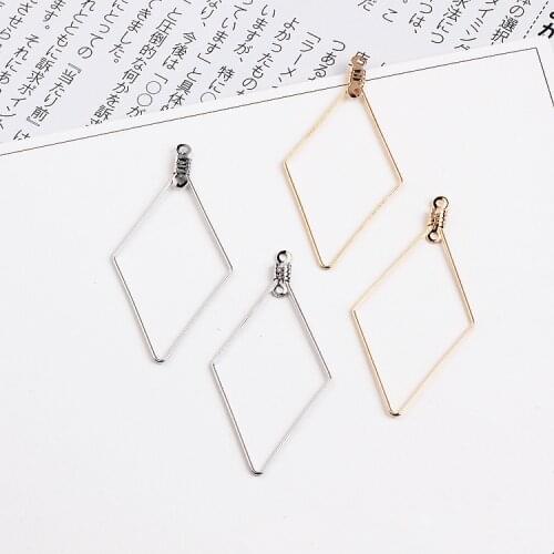 DIY handmade jewelry accessories simple geometric copper belt hanging earrings prismatic pendant pendant material