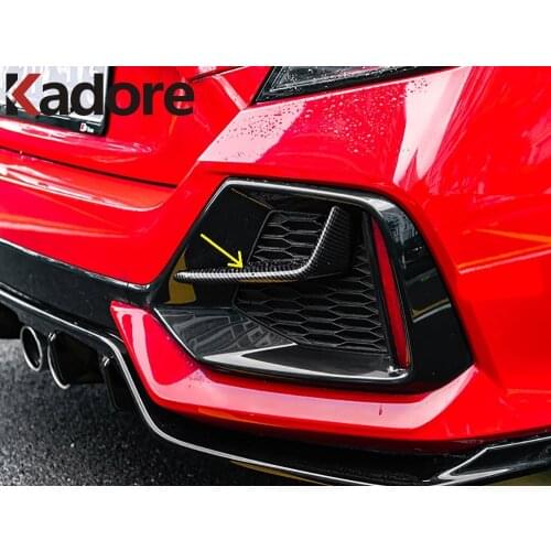For Honda Civic 2020 2021 Rear Reflector Fog Light Eyebrow Eyelid Cover Frame Trim Exterior Accessories Sticker