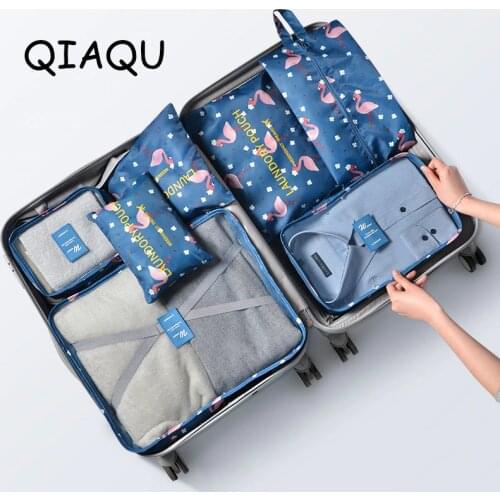 7Pcs/set Travel Suitcase Organizer Clothes Portable Partition Pouch Storage Bags Home Finishing Kit Luggage Travel Accessories