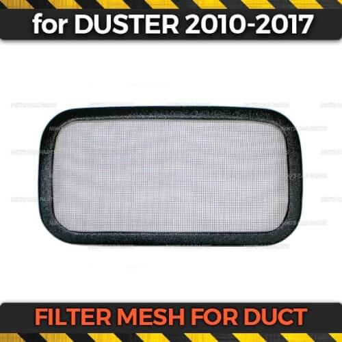 Filter mesh under jabot for Renault Duster 2010-2017 on duct plastic ABS protection embossed function car styling accessories