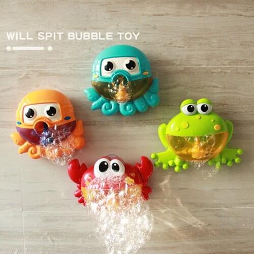 Bubble Crab Bath Toy Bubble Machine Crabs Frog Water ToyA Music Bathtub Soap Automatic Bubble Maker Bathroom For Baby Kids