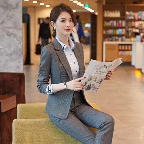 IZICFLY Spring Autumn Trouser And Jacket Blazer 2 Piece Sets Womens Outfits Work Elegant Business Office Wear Pant Suit Black