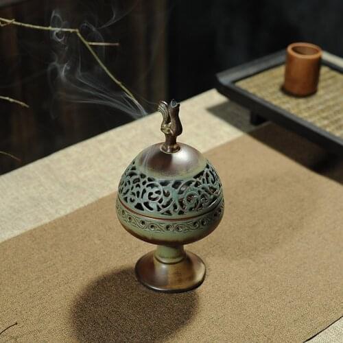 Ceramic Antique Incense Burner Home Incense Burner Buddhist Incense Sandalwood Soothing Stove Zen Ornament Indoor