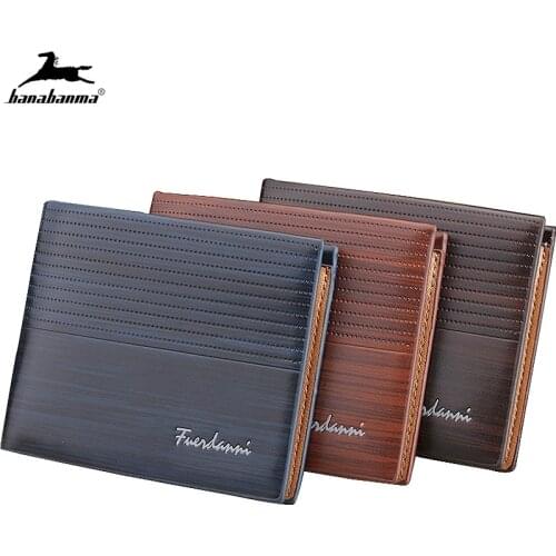 Short Men Wallet RFID Top Leather Designer Small Slim Three Fold Male Purse Card Holder Fashion Zipper Pocket Coin Purse Bag
