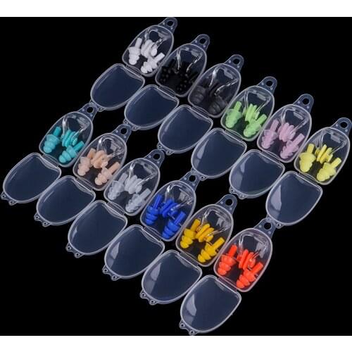 Soft Nose Clip Case Protective Prevent Water Protection Ear Plug Waterproof Soft Silicone Swim Dive Supplies Swimming Earplugs
