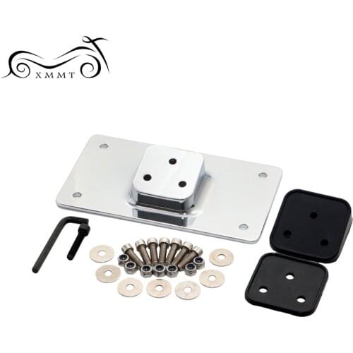 Laydown License Plate w/Mounting Bracket Kit For Harley 1973-Up TOURING Sportsters Dyna Big Twins w/similar 3-hole bolt pattern