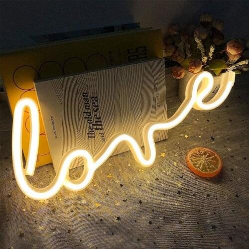 Love Neon Signs for Wall Decor USB or Battery Powered Decorative Lighting Gift for Christmas Party Girls Living Room Dormitory