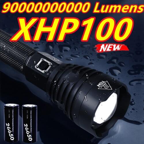 Newest XHP100 most powerful led flashlight torch usb xhp50 rechargeable tactical flashlights 18650 or 26650 hand lamp xhp70