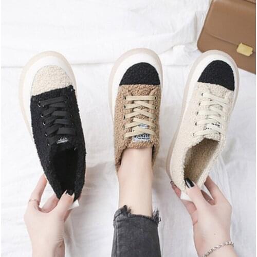 2019 winter new plush suede casual shoes fashion wild thickening plus velvet womens shoes womens cotton shoes