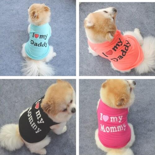 Dog Cat Clothes Cute Letter Printed Summer Pets T-shirt For Small Puppy Dog Clothes Cat Pet Vest Accessory Classic Pet Supplies