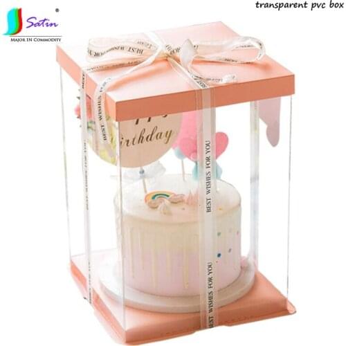 Plastic Packaging Toys Craft Gift Transparent Waterproof PVC Clear Wedding Candy Favor Bag Party Supplies cake box G0034L