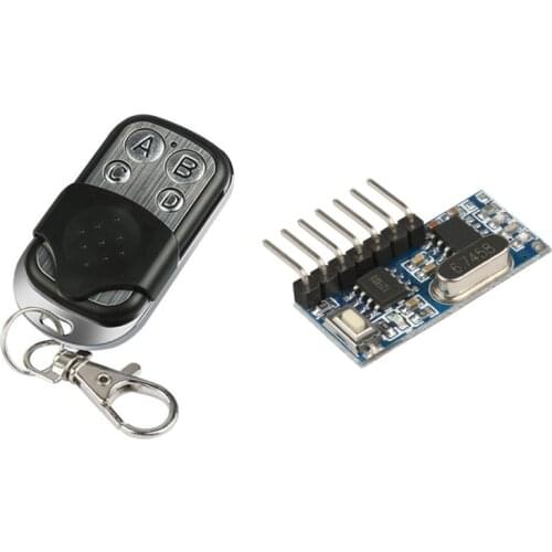 QIACHIP 433mhz RF Relay Receiver Switches Module Wireless 4 CH Output Learning Button and 433 Mhz RF Remote Controls Transmitter