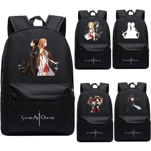 SAO Sword Art Online Designer Bag Backpack Mens Anime Teenagers Womens Student Cartoon Book Bags Back to School Mochila Travel