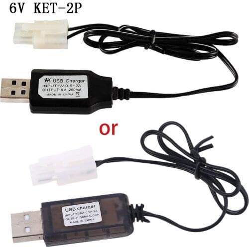 Sales USB Charger For 6V Ni-Cd Ni-MH Battery Input AC 110V-240V Output 6V 250mA With Tamiya KET-2P Plug For RC Toy