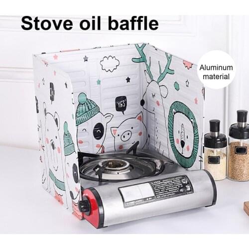 Kitchen Gas Stove Aluminum Foldable Baffle Plate Kitchen Frying Pan Oil Splash Protection Screen Kichen Supplies Cooking Tool