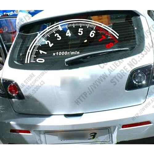 3 Pieces Speedometer tachometer rear windshield Reflective Car Rear Window Decoration Speedometer Sport Cool Car Sticker