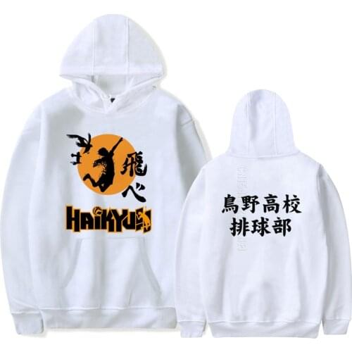 Haikyuu Men Cosplay Hoodie Harajuku Streetwear Karasuno High School Pullover Hooded Tops Sportswear Hoodie Unisex