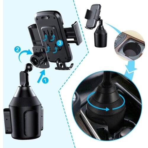 Universal Car Cup Holder 360 Degree Rotating Car GPS Mobile Phone Bracket Stand