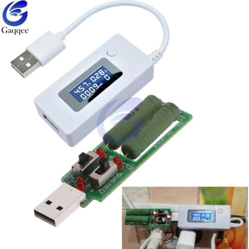 DC 3-7V LCD USB Detector Voltmeter Ammeter Mobile Power Charger Capacity Tester USB Resistor DC Electronic Load With switch