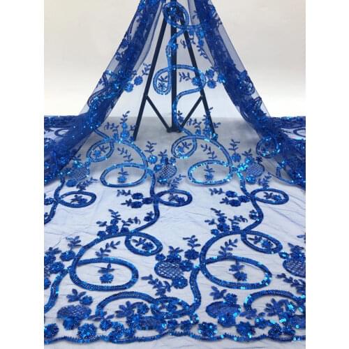 High Quality French Mesh Lace Fabric Sequins Bead Tulle Embroidery Craft Design For Sewing DIY Evening Wedding Dress 5 Yards