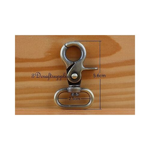 Lobster Clasps Clips Claw purse hooks Swivel snap hook anti brass 25 mm 6pcs J12