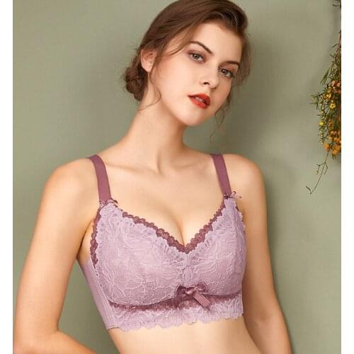 Womens Wire Free Non-Foam Lace Bra Latex ingredients bra 34 36 38 40 B C D E