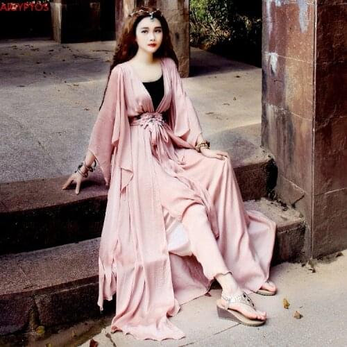 Summer Original Design Women Vintage Elegant Slim Double Wrinkled Casual Loose Pink Mulberry Silk Maxi Dress