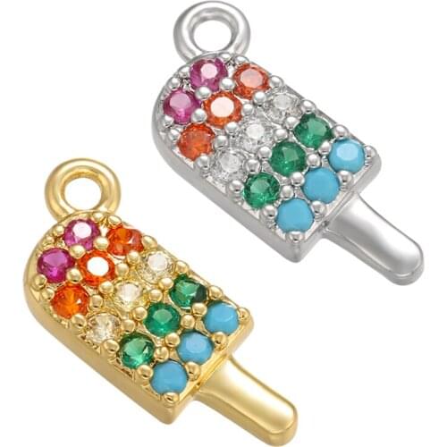ZHUKOU gold silver color ice cream small charms for DIY handmade earrings necklace jewelry supplies accessories wholesale VD959