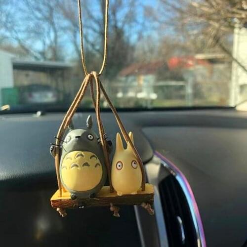 1 PC Cute Totoro Animal Car Hanging Ornament Chibi Swing Car Ornament Rear View Mirror Suspension Accessories