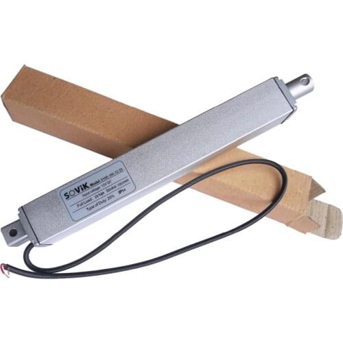 12V 24V Micro Linear Actuator 100mm 4 inch Stroke Electric DC Motor 250N 55lbs Max Load Built in Limit Switch Auto Use