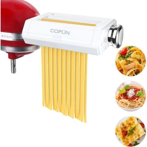 Pasta Maker Attachments Set for all KitchenAid Stand Mixer, including Pasta Sheet Roller, Spaghetti Cutter, Fettuccine Cutter