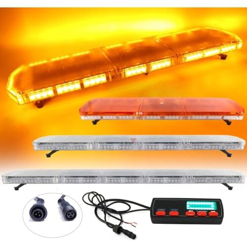 35" to 83" Plow Car Tow Trucks LED Emergency Warning Light Bar Roof Top Hazard Strobe Lightbar 19 Flashing Modes 1.2M 1.5M 1.8M