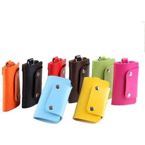 PU Leather Fashion gifts Keys Housekeeper Holders Car Keychain Key Holder Bag Case Wallet Cover wallet Car Color Random DB013