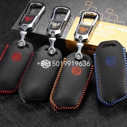 Leather key cover for kia stinger 2017 2018 Car Key bag case wallet holder 3 4 button