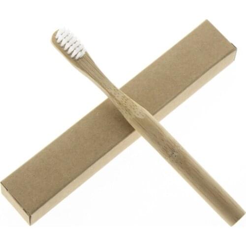 50Pcs/Set Custom Logo Free Round Handle No Painting Travel Environmentally Eco Friendly Kid Child Bamboo Toothbrush