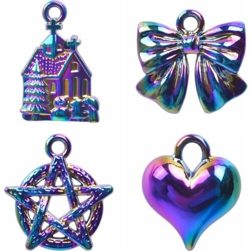 House Bow Pendant Charms For Earrings Necklace DIY Supplies For Jewelry Making Components Handmade Findings Wholesale 10pcs/Lot