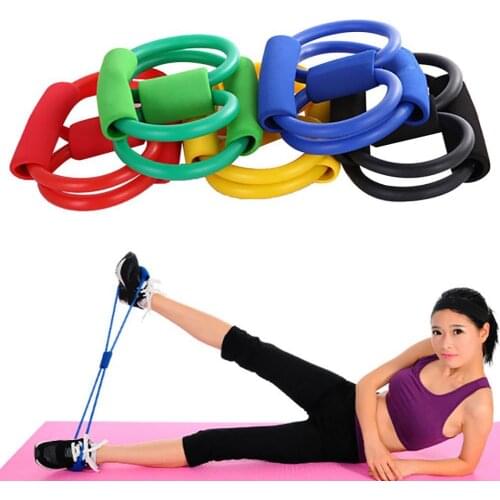 Wholesale 8-Shape Resistance Band Gym Workout Yoga Elastic Tube Rope Fitness Equipment Accessories Fitness Equipment Accessories
